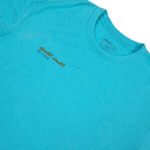 Wears Woody Beach Lax T Shirt Mens Medium Blue Graphic Surf Coastal Logo